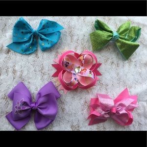 Bundle of 5 handmade hair bows